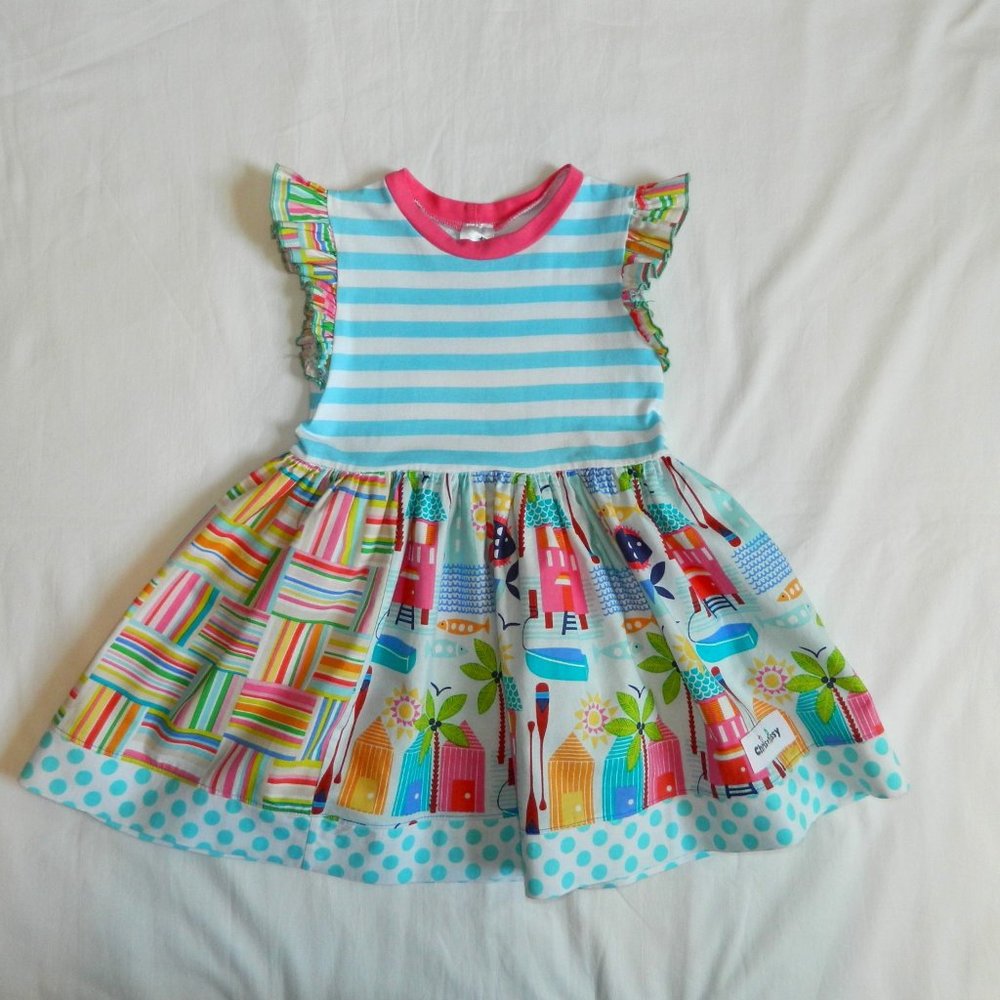 Girls size 3 Dress Chris n Missy Summer Fishing Boating